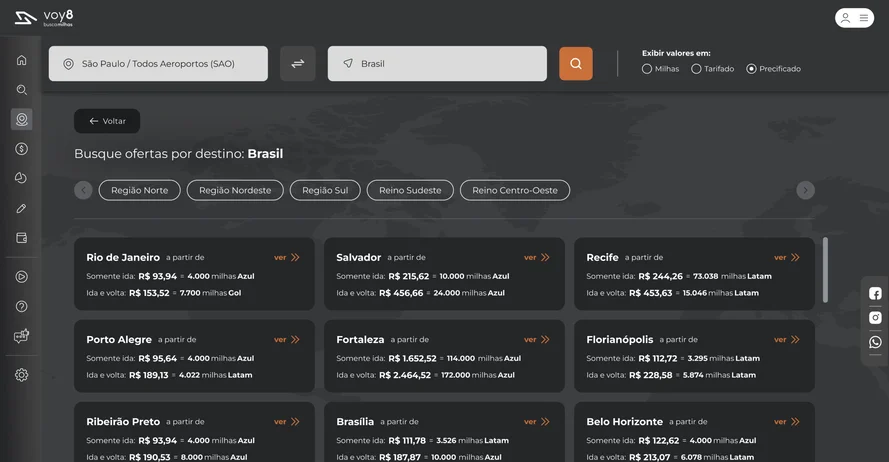 Passagem tarifada em buscadores genéricos