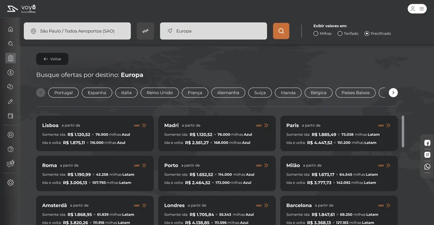 Passagem tarifada em buscadores genéricos